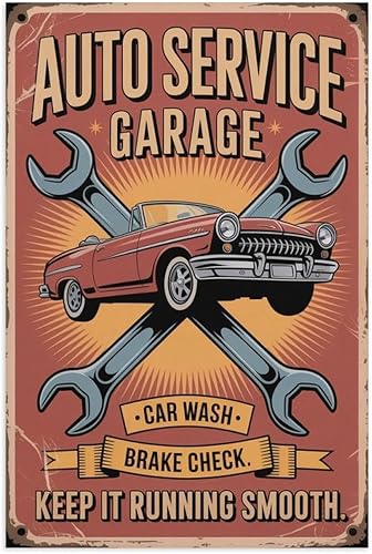 Keep It Running Smooth Vintage Auto Service Poster Retro Car Repair Garage Decor for Shop Bar Office Wall Display Canvas Posters Unframe-style