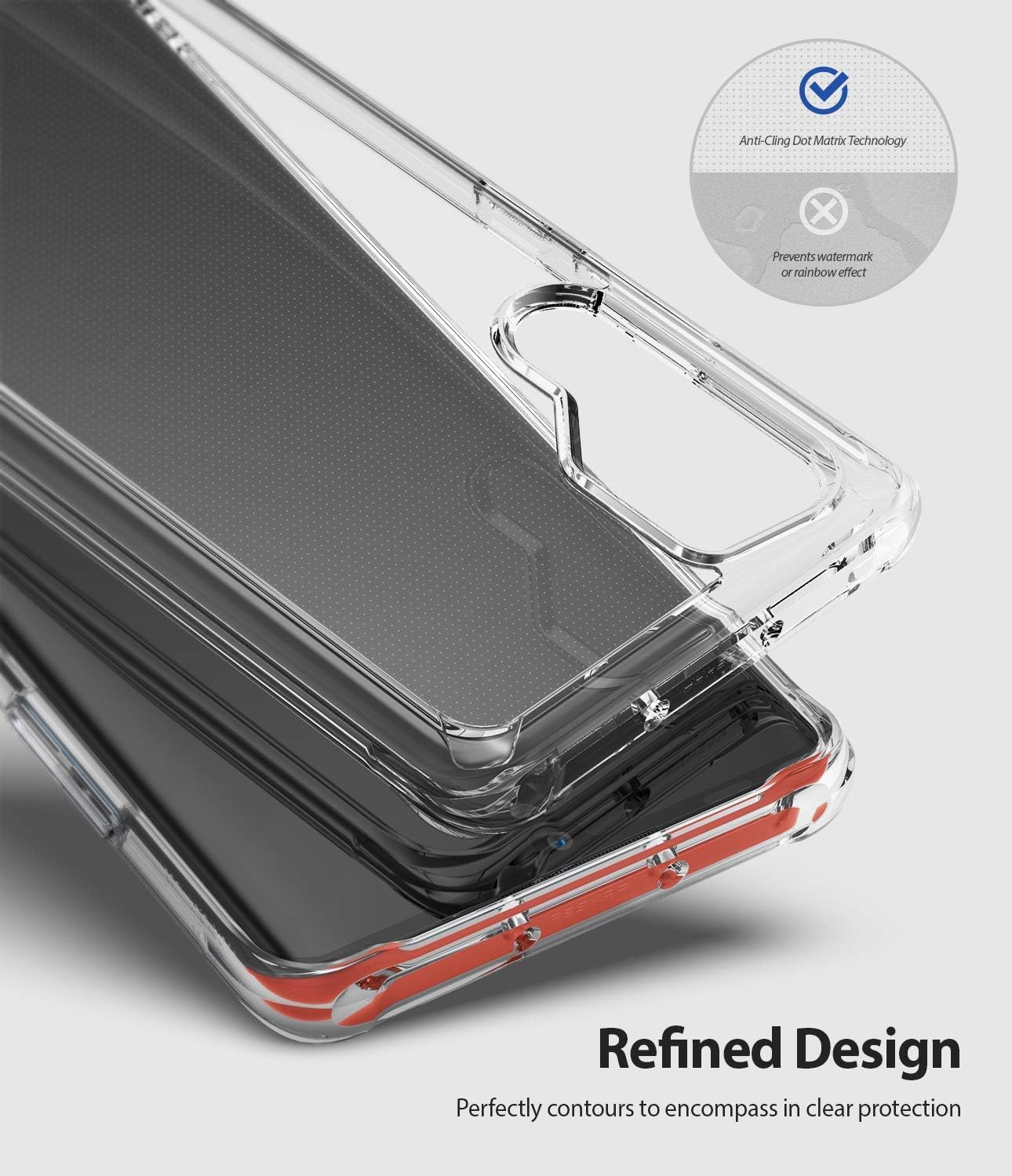 Ringke Fusion Designed for Huawei P30 Pro Crystal Clear PC Back Case Anti-Cling Dot Matrix Technology Lightweight Transparent TPU Bumper Drop Protective Phone Cover - Clear