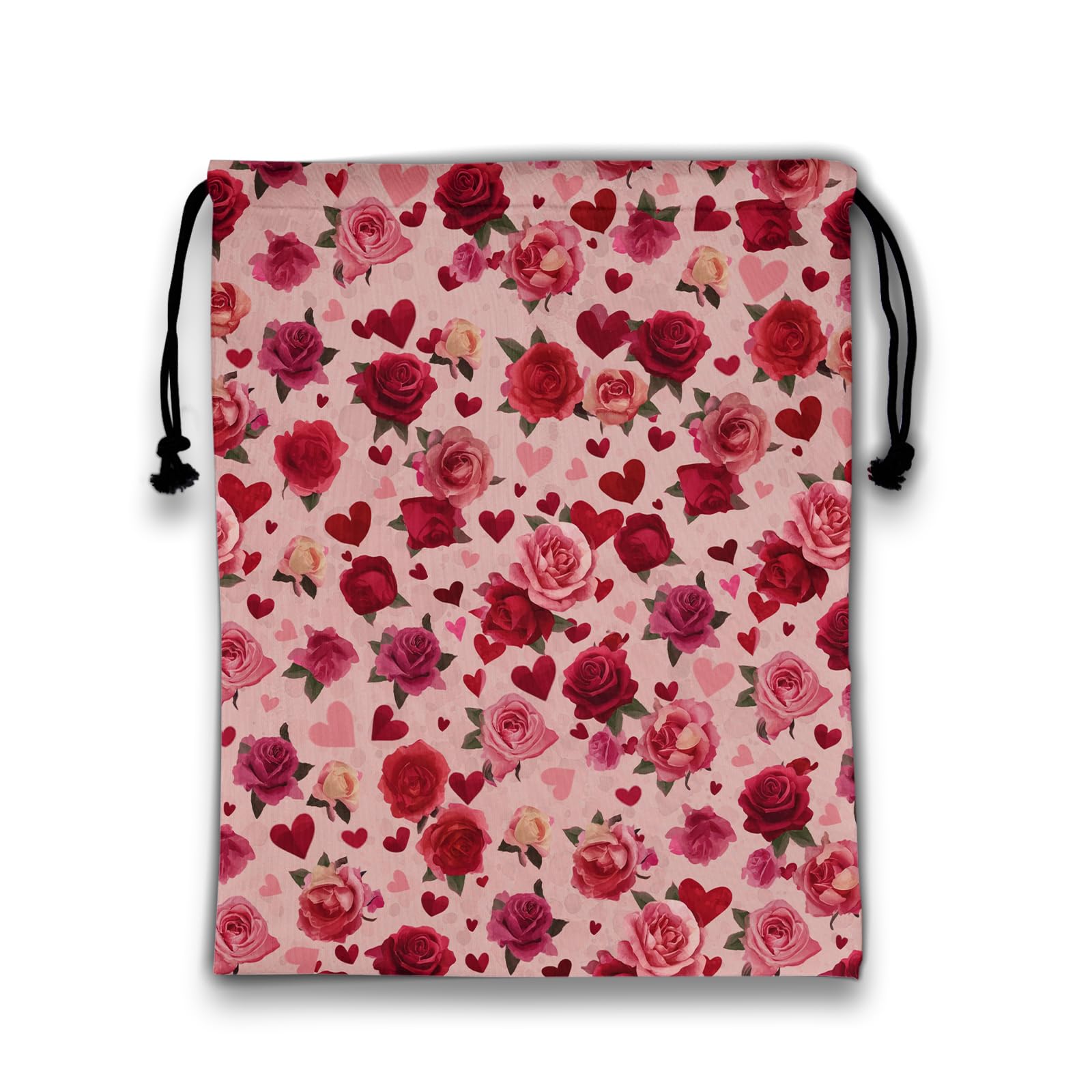 Grip Bag for Gymnast Red Roses Heart Lightweight Small Drawstring Athlete String Bag