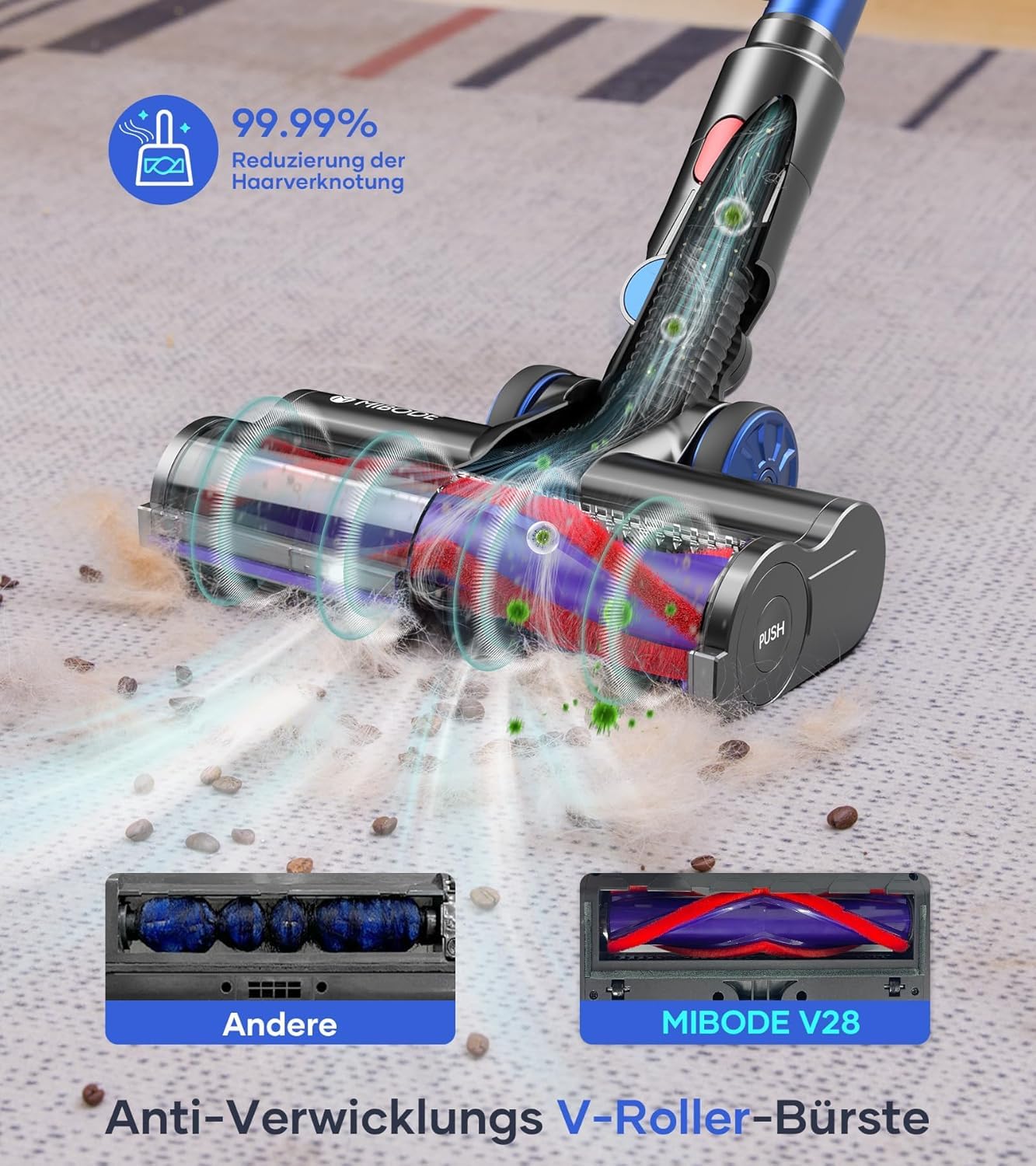 Aspirapolvere Senza Fili 48KPa/580W/65Min, Scopa Elettrica Senza