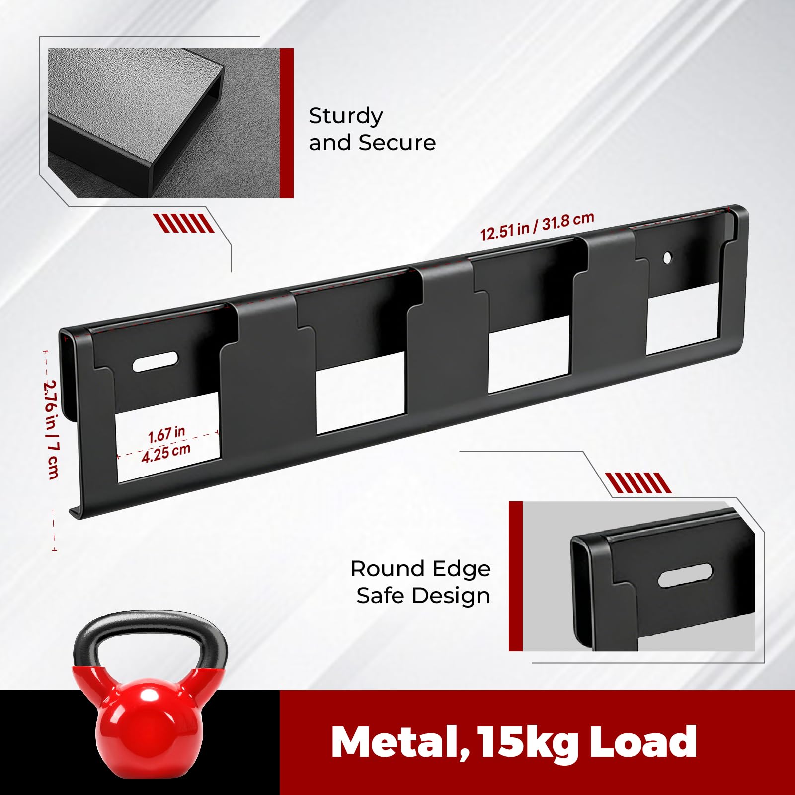 2 Support Batterie,Support Mural Compatible avec Einhell Power X-Change 18V & 36V,Peut Accueillir 8 Batteries Utilitaires,Acier Titane Durable Matériau,pour Garage,Atelier,Abri jardin,Maison