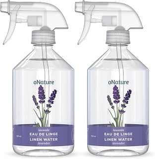 PureNature Fabric Refresher Spray – Water Mist for Linen - Made in Canada from Natural Healthy Ingredients - Guaranteed Without Harmful Chemicals (Lavender Aroma – 500ml Sprayer) (Pack of 2)