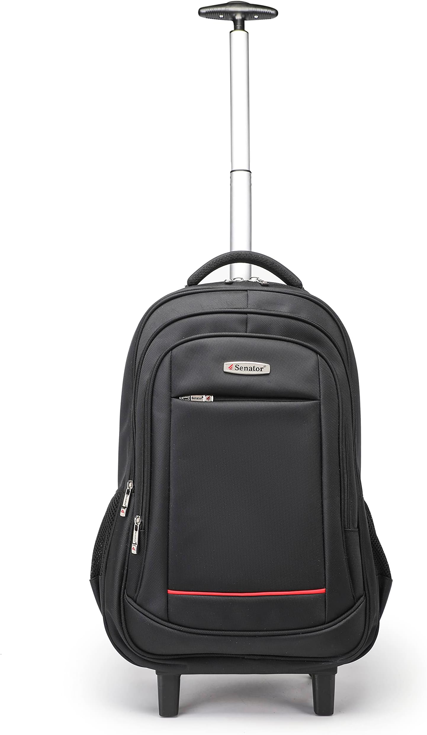 Rolling Trolley Backpack 21 Inch Unisex Carryon Luggage Suitcase Wheeled Laptop Backpack for Travel Lightweight Business Trolley School Bag College Student KH8045 (Black)