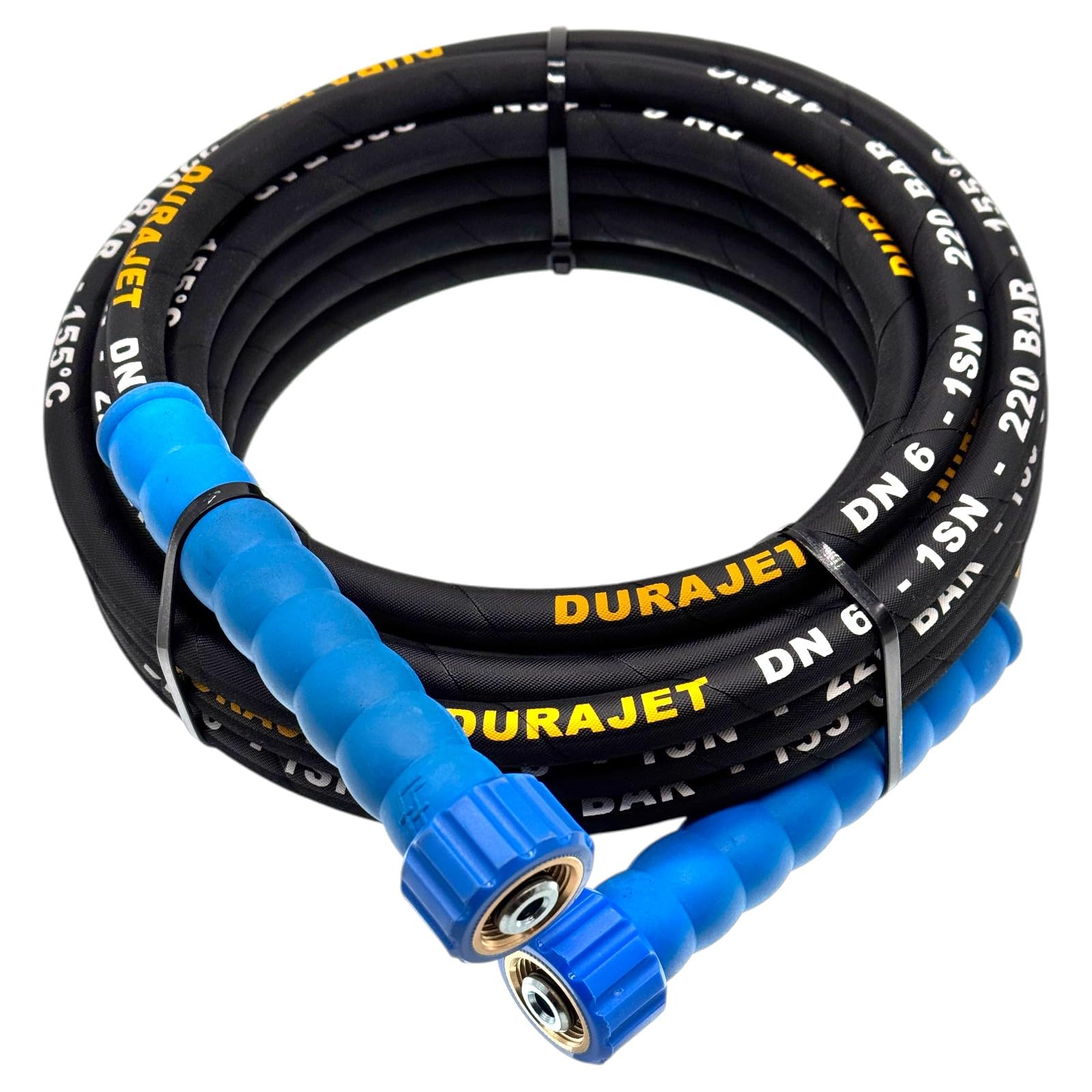 M&M Smartek Tubo ad alta pressione per idropulitrice Kärcher Kranzle, 220 bar, 2 x M22 IG Profi – DURAJET – Inserto filo resistente all'abrasione, resistente alle temperature, blu (10 metri)