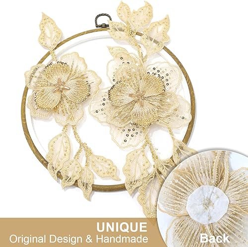 Miniatura 33 de AP01-BK - Cuentas de coser hechas a mano, parches de encaje plateado brillante para coser en lentejuelas, accesorio de corpiño con cuentas