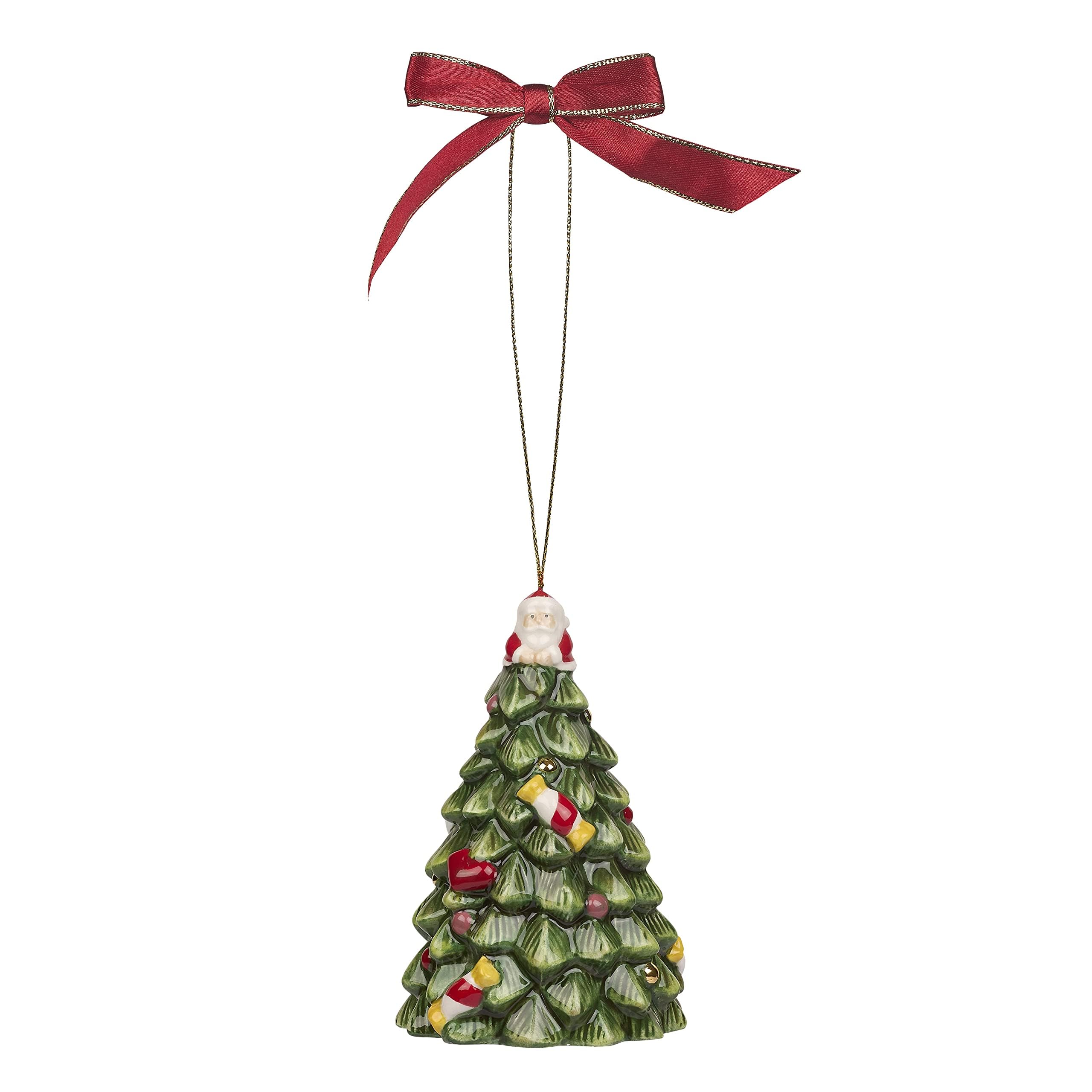 Spode Multicolored Christmas Tree Figural Tree Bell Ornament, Gold, Dolomite, Hanging Ornament, Christmas Decoration