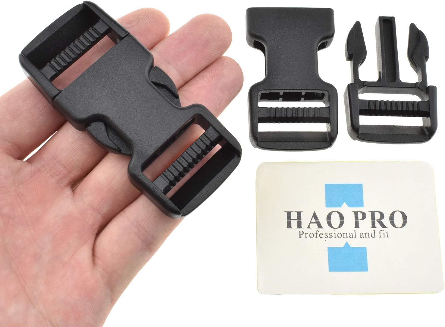SGH Pro Quick Side Release Buckles 1" Wide Dual Adjustable No Sewing Upgrade Extra Thick Extra Long Fit Thicker Strap 2 Pack Clips Snaps Heavy Duty Plastic for Nylon Webbing Strap Boat Cover Backpack
