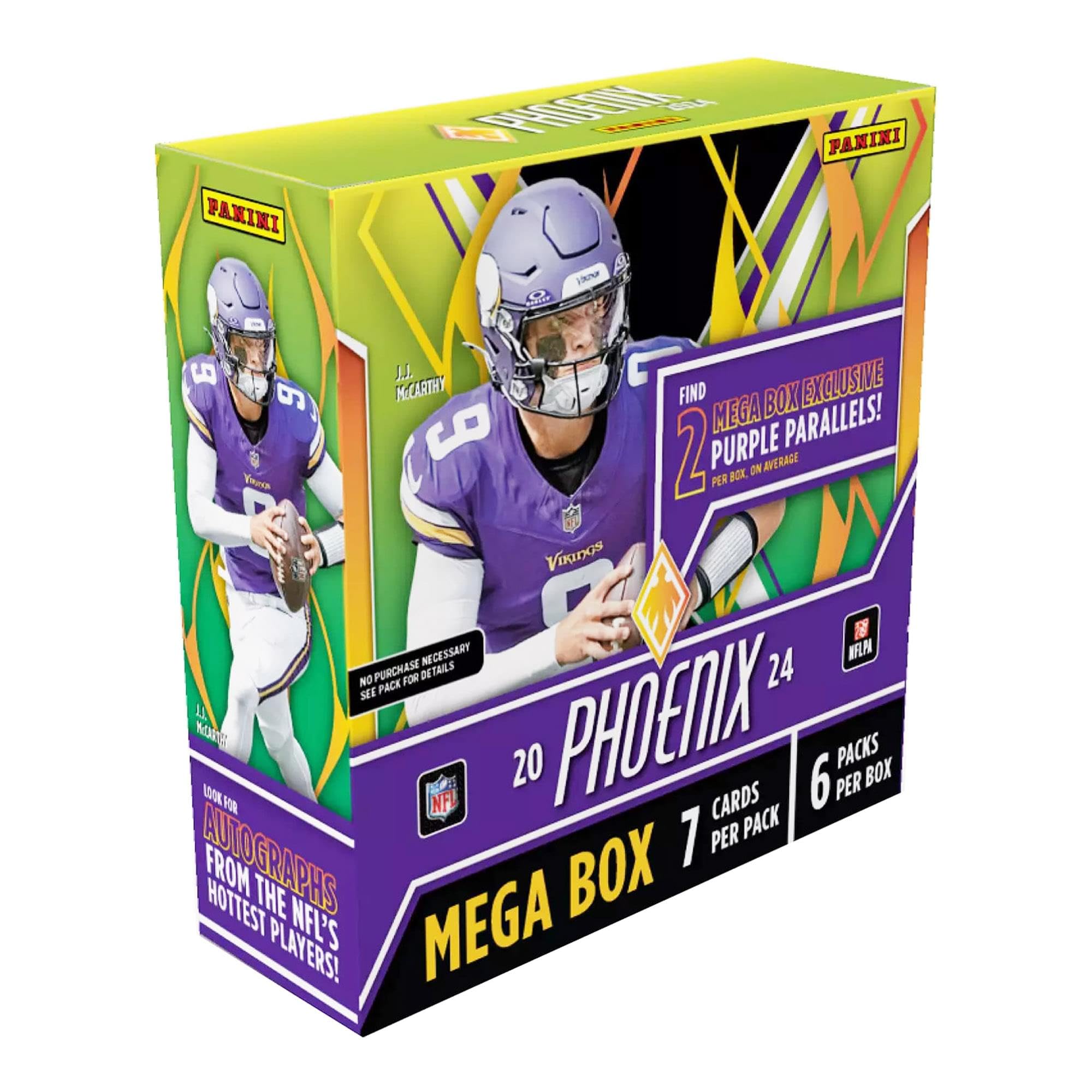 2024-25 Panini Phoenix NFL Football Mega Box – Retail Exclusive, 42 Cards, Color Blast Parallels, Rookie Cards, Official Trading Cards