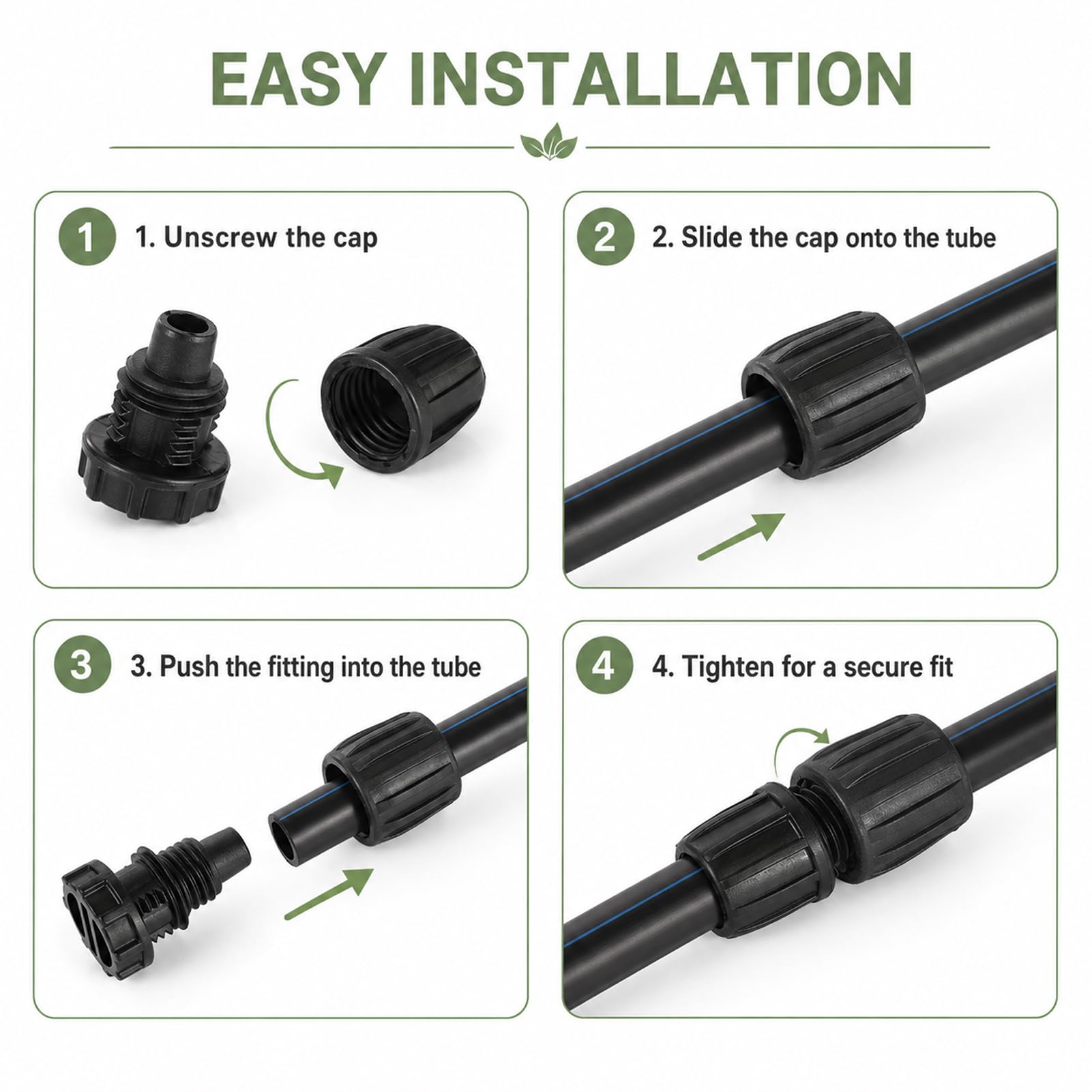 Raccords D'irrigation Goutte à Goutte 10 Pièces, pour Tuyau 13mm, Embout 1/2 Pouce, Adaptateur Droits Durable, Jardin