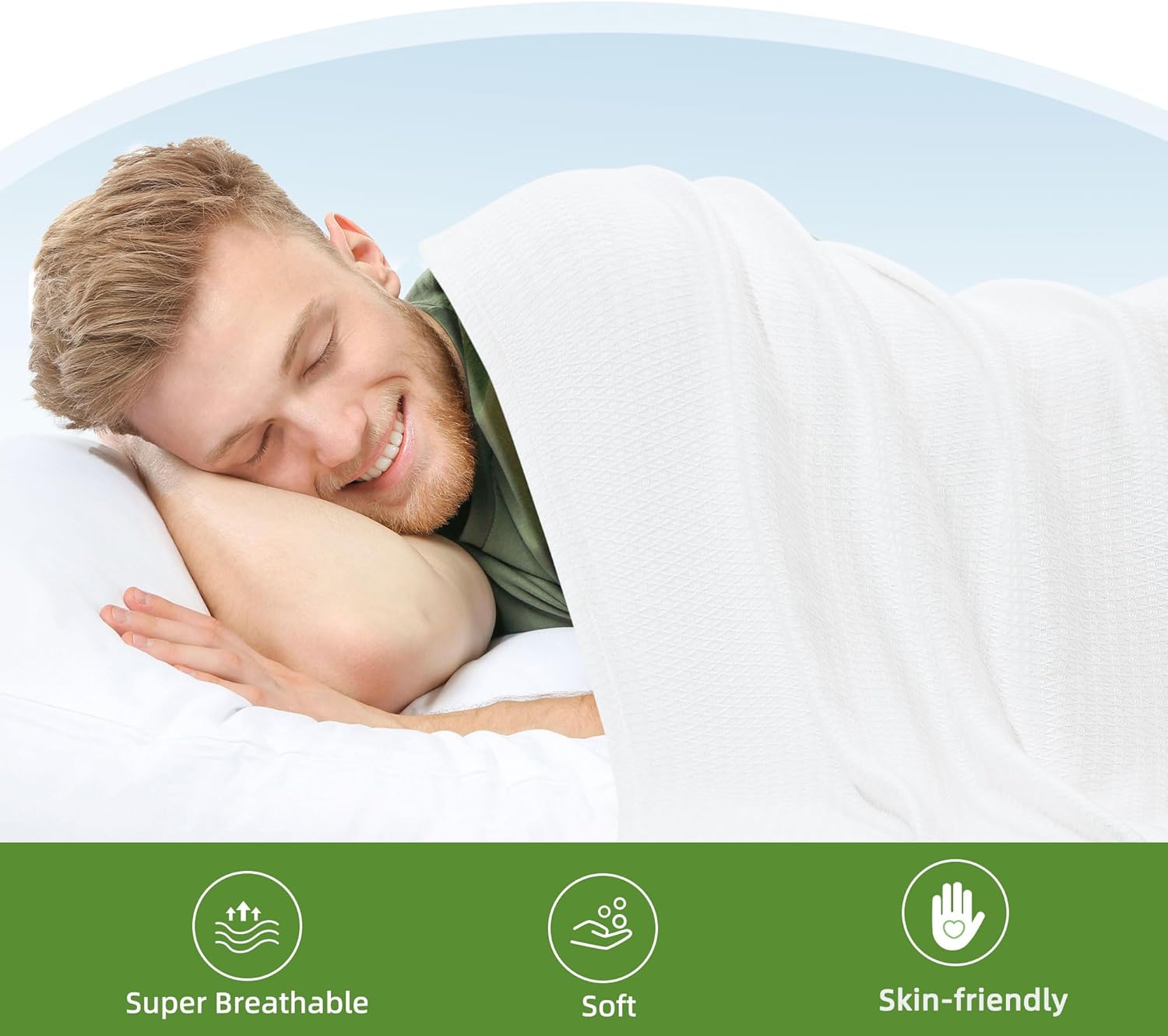 PiccoCasa Cooling Blanket All Seasons Breathable for Hot Sleepers, Soft and Lightweight for Bed, Sofa Thin Blanket Summer Keep Cool Queen 90"x90" White