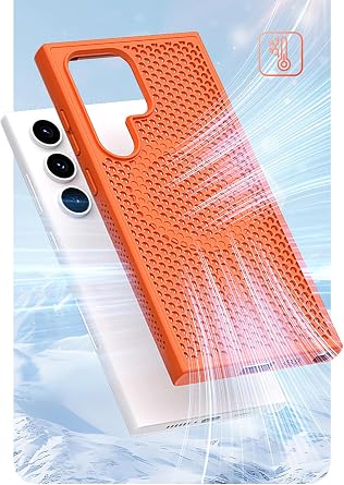 GIOPUEY Case for RedMagic 10 Pro/10S Pro, Matte PC Back + TPU Bumper Shockproof Phone Cover - Orange