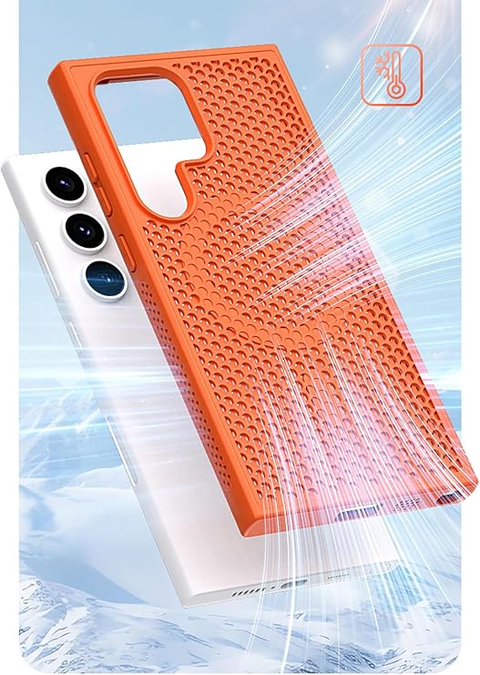 GIOPUEY Case for RedMagic 10 Pro/10S Pro, Matte PC Back + TPU Bumper Shockproof Phone Cover - Orange