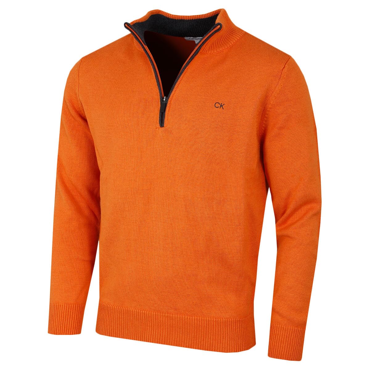 Calvin Klein Men's Orange 1/2 Zip Ck Golf Sweater - Xxxxl