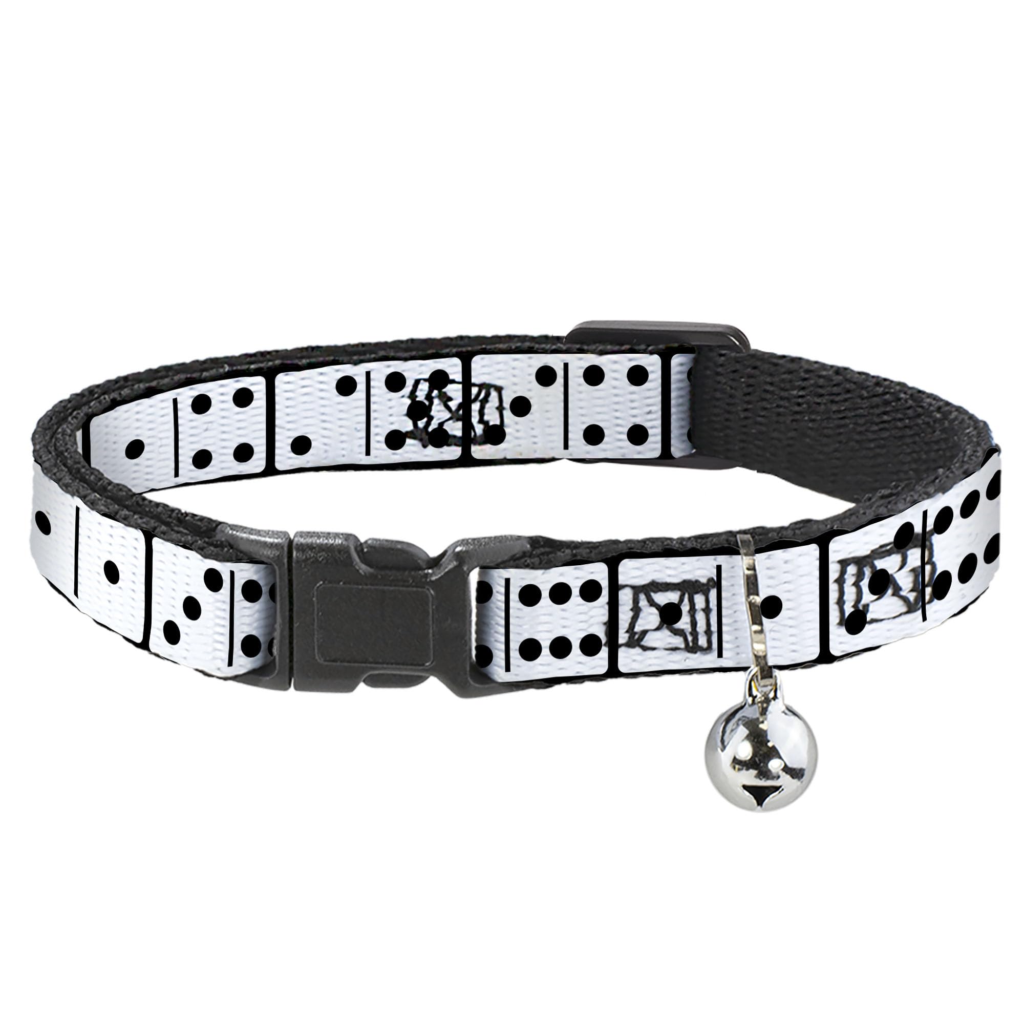 Collar de gato breakaway Buckle-Down negro de poliéster con anillo para placa