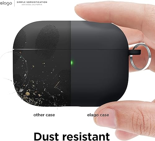 Miniatura 4 de elago Funda híbrida líquida compatible con AirPods Pro de 2 generación, compatible con AirPods Pro 2, protección de triple capa, llavero incluido,