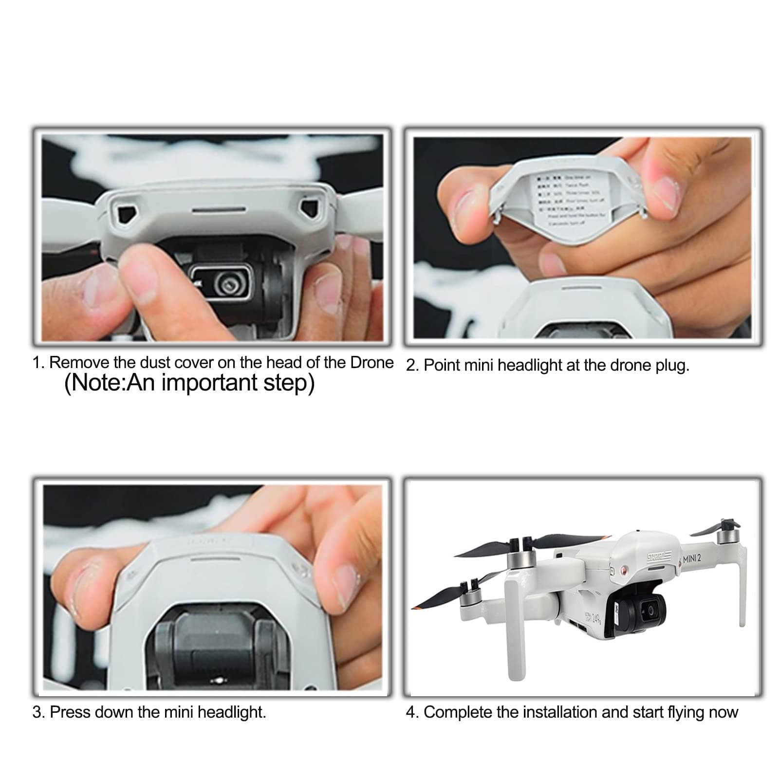 Mini 2 SE faros delanteros para DJI Mini 2 SE/Mini SE/Mavic Mini/Mini 2 accesorios, 3 modelos de luz, luz estroboscópica/luces de señal/luces SOS (iluminación roja) 5