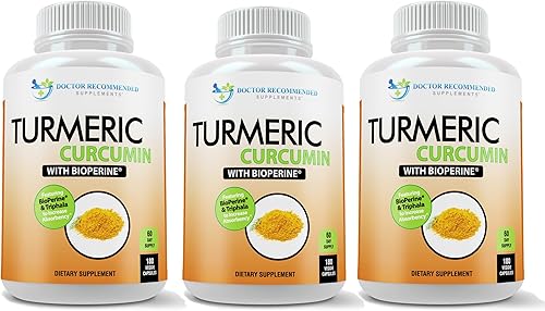 Turmeric Curcumin - Cápsulas de suplemento de cúrcuma 2250mgd, 95% curcuminoides con extracto de pimienta negra (bioperina), apta para veganos,
