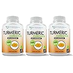 Turmeric Curcumin Supplement - 2250mg/d - Veggie Caps - 95% Curcuminoids with Black Pepper Extract (Bioperine) - 750mg Capsules - 100% Organic - Most Powerful Turmeric (Pack of 3)
