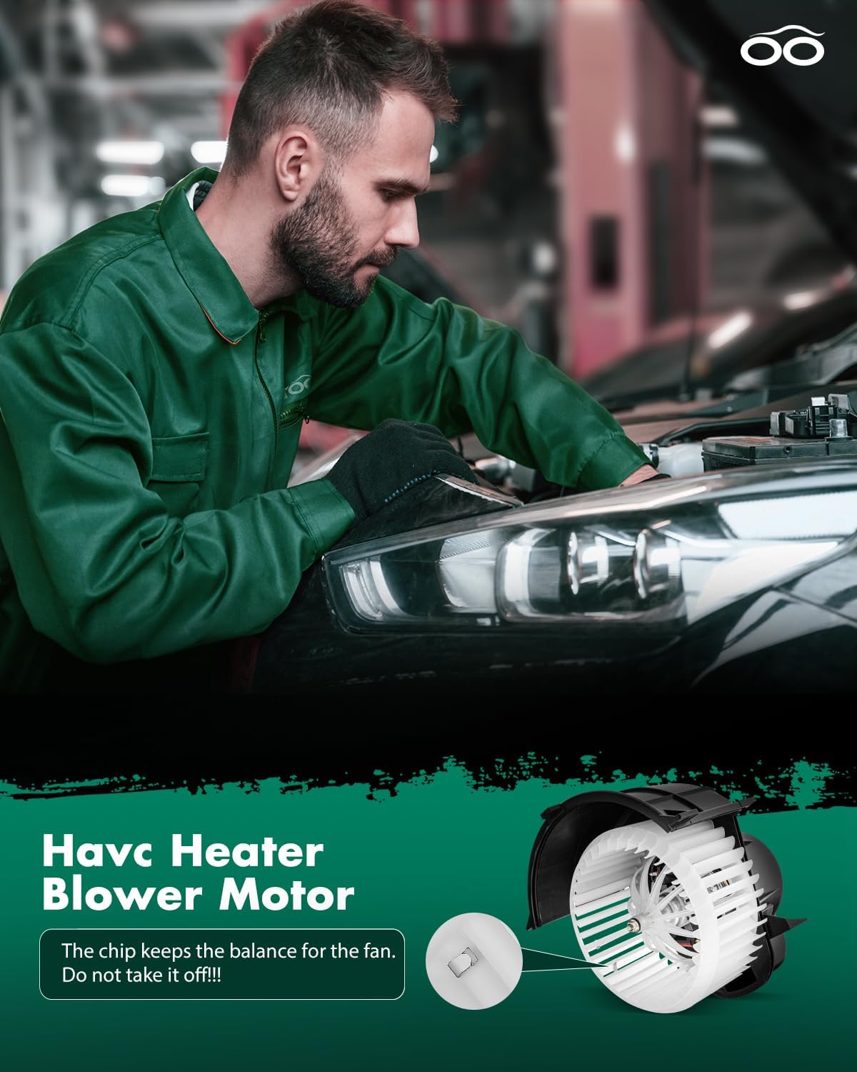 SCITOO ABS Plastic Heater Blower Motor for VW w/Fan HVAC Blowers Motors fit for 2007-2015 for Audi Q7 /2004-2010 for Volkswagen for Touareg Front