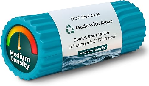 Oceanfoam Sweet Spot - Rodillo de espuma de ejercicio mediano de 14 x 5.5 pulgadas, rodillo de espuma de densidad media para terapia física, masaje