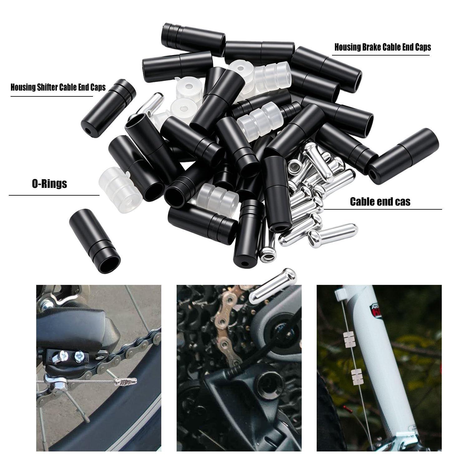 weideer 87-teiliges Edelstahl-Drahtschneider, Fahrrad-Bremskabelgehäuse, Schaltkabelgehäuse, Universal-Fahrradkabel-Set, Fahrrad-Bremskabel, Schaltkabel mit Fahrradkabel-Endkappen, O-Ringen