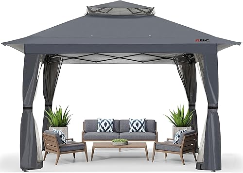 ABCCANOPY Cenador desplegable de 13 x 13, tienda de campaña para exteriores, refugio con mosquitera para patio, jardín, patio, fiesta, campamento