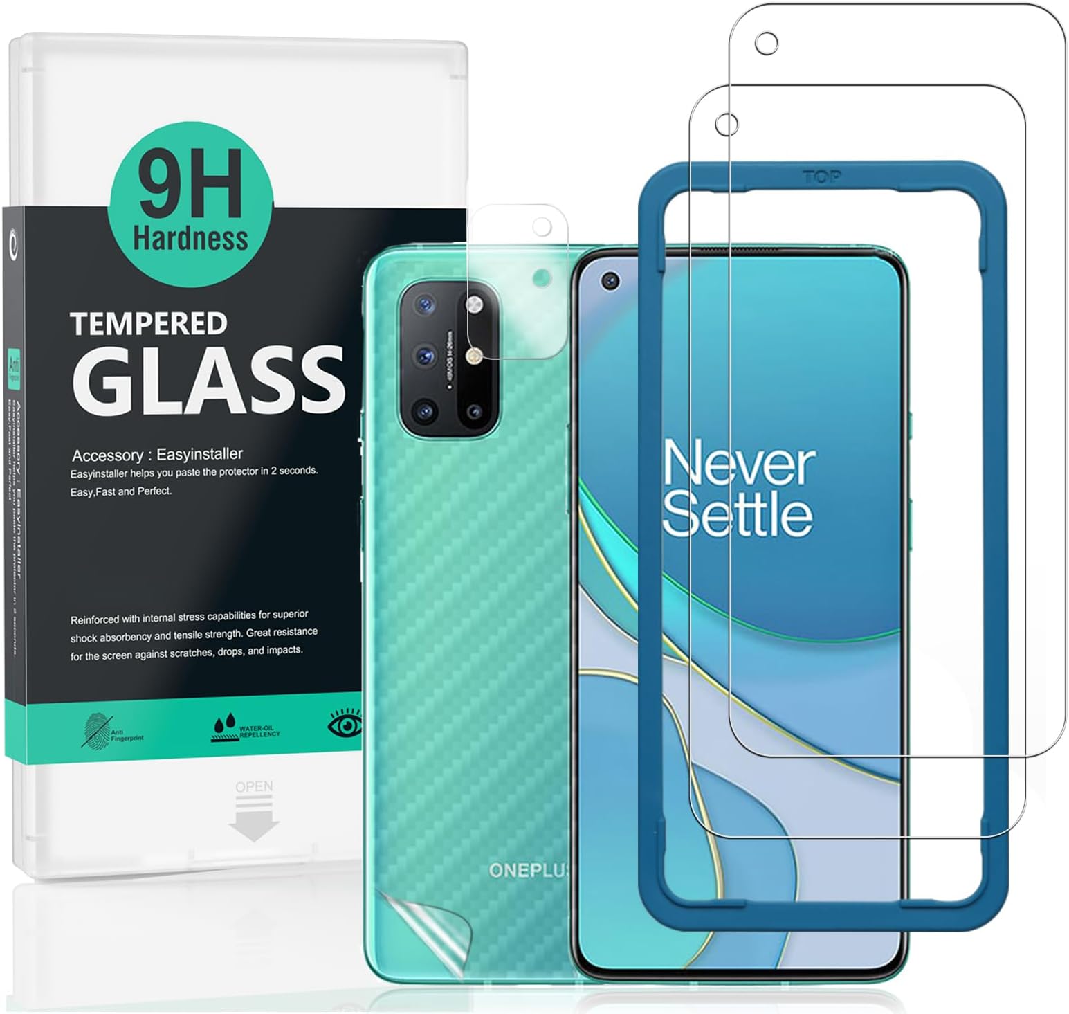 – For OnePlus 8T Screen Protector 2 Pcs,Flexible TPU Film,With 1Pc Camera Lens Protector,1Pc Back Film[Easy to install]