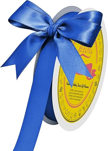 Miniatura 1243 de Cinta de satén verde esmeralda de doble cara de 1-1/2 pulgadas x 50 yardas, cinta de poliéster verde esmeralda para envolver regalos, muy adecuada