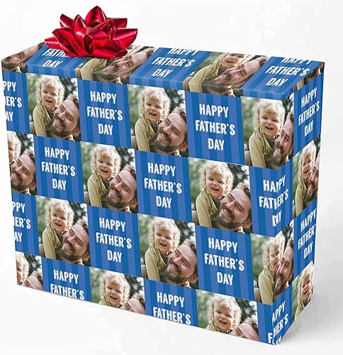 Miniatura 1 de HUGLAZY Rollo de papel de regalo personalizado, papel de regalo para el día del padre, envoltura de regalo personalizada perfecta para mamá,