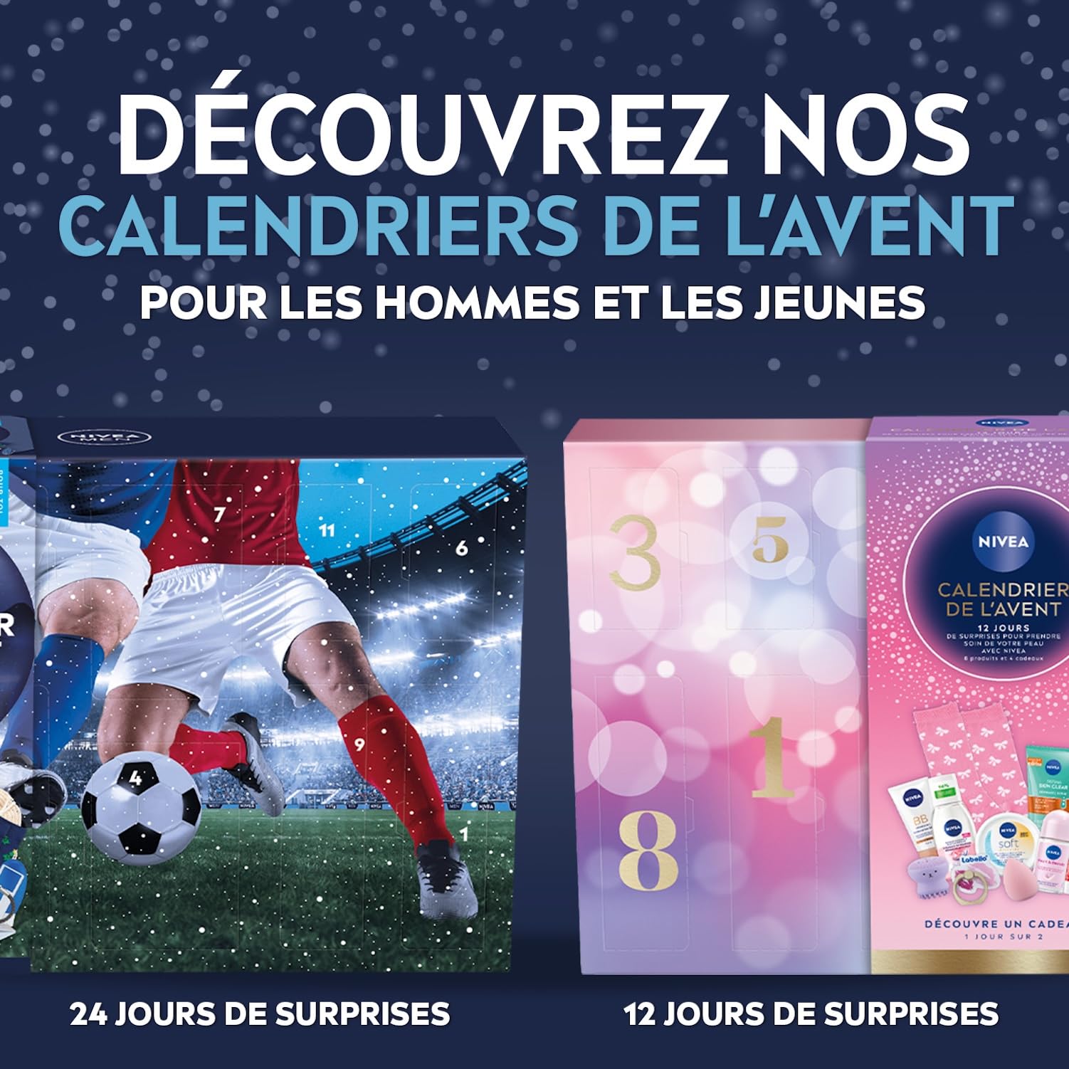NIVEA - Calendrier de l'Avent Femme Édition 2025 - Coffret Cadeau Beauté - Soins Visage, Corps & Lèvres + Accessoires - 24 Fenêtres Surprises - 1pce