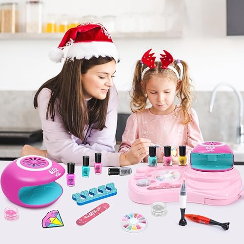 Miniatura 4 de Juego de esmaltes de uñas para niñas  Juguetes para niñas de 8 a 10 años  Kit de arte de uñas para niños de 7 a 12 años, esmalte de uñas no tóxico,