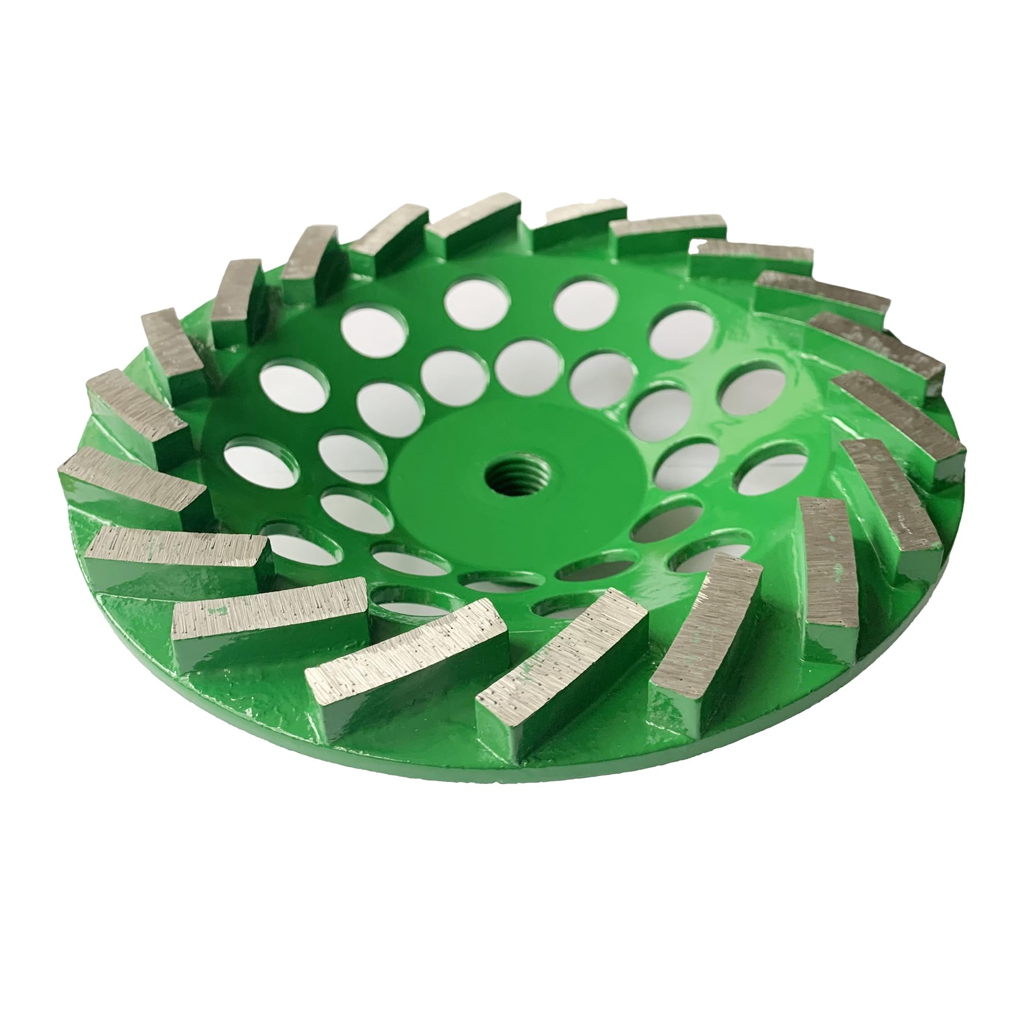 7-'' inch Concrete Floor Grinder for EpoxyTurbo Diamond Segment Cup Wheel Coatings/Vinyl/Mastic/Stone 180mm Aggressive to Remove Painting on Floor/Cement Slab/Floor Driveway, Green