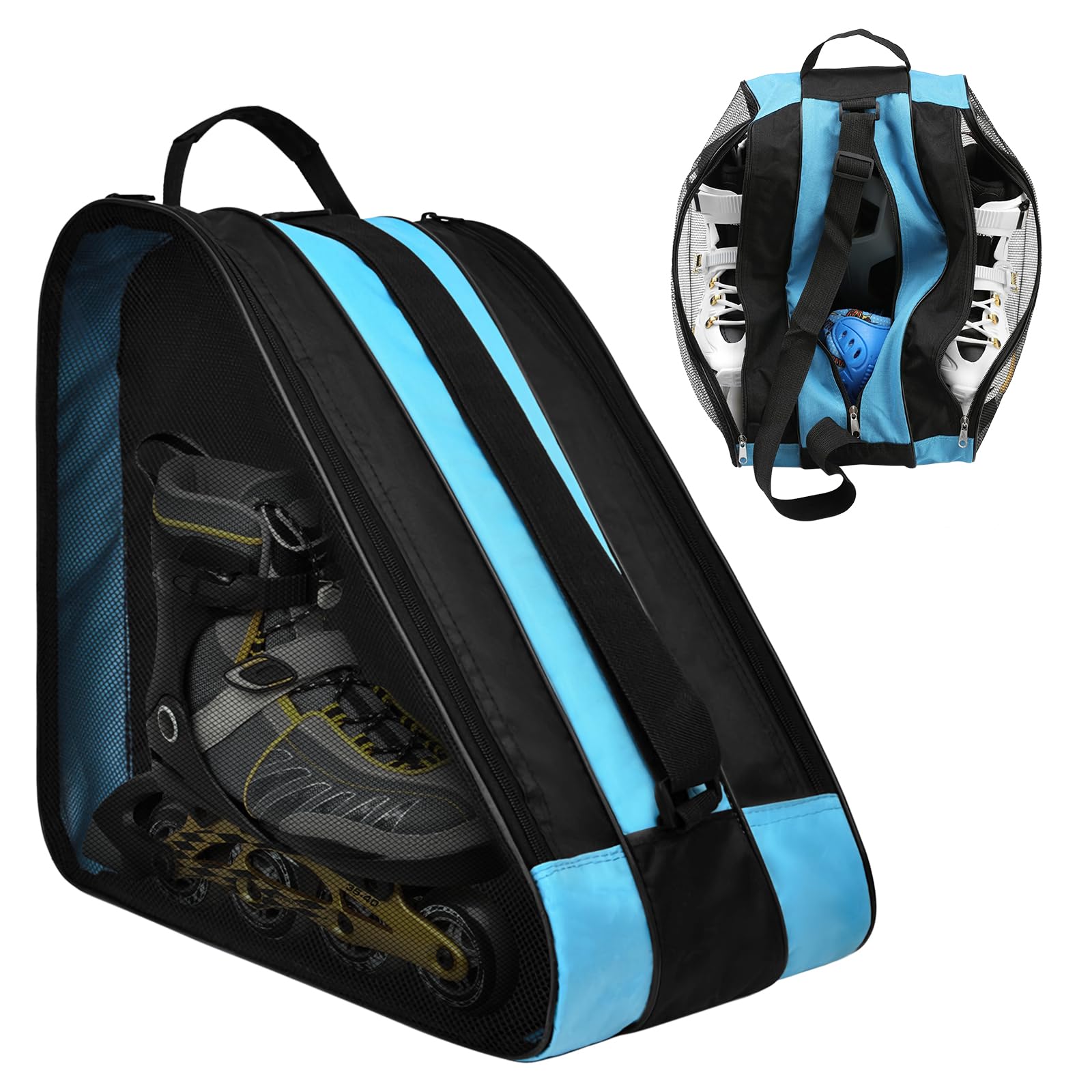 Roller Skate Bag,Great for Roller Skates, Ice Skates, Rollerblade, Figure Skates, Ice Hockey Skate - Skate Bag for Kids and Adults (Light Blue)