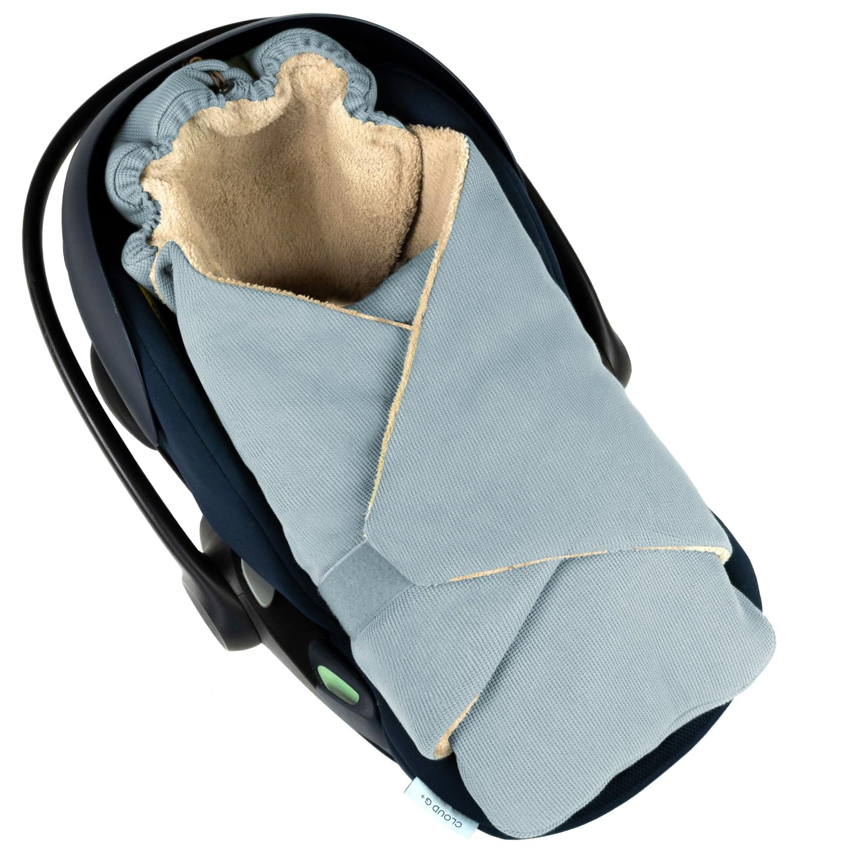 Hofbrucker Baby Einschlagdecke für Babyschale & Kinderwagen - Weicher Fleece aus Öko-Tex zertifizierten Materialien, Frühling, Herbst & Winter, Universal 0–12 Monate, Kuschelige Einschlag (Taubenblau)