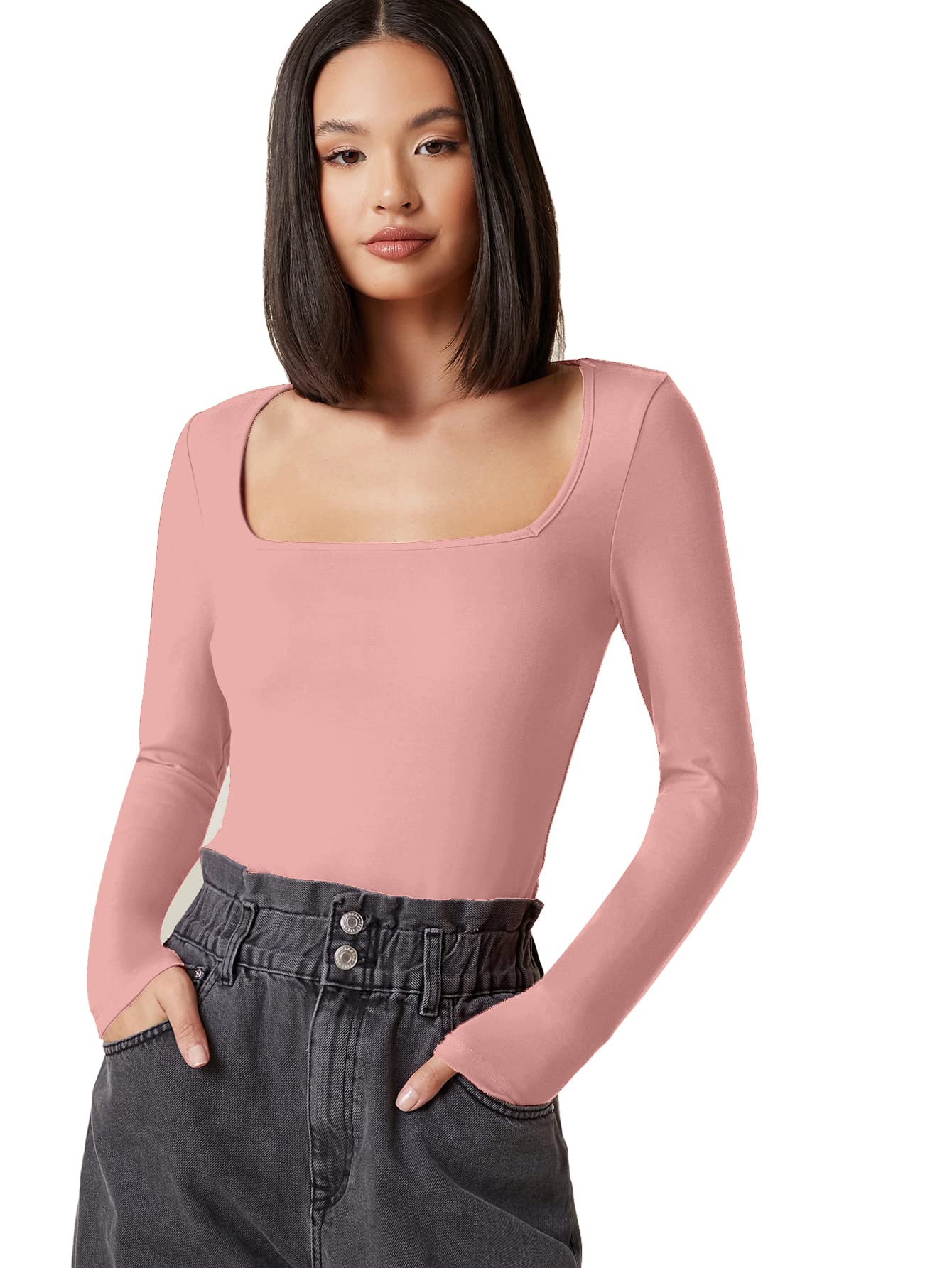 AahwanWomen's & Girl's Solid Long Sleeve Polyester Slim Fit Top