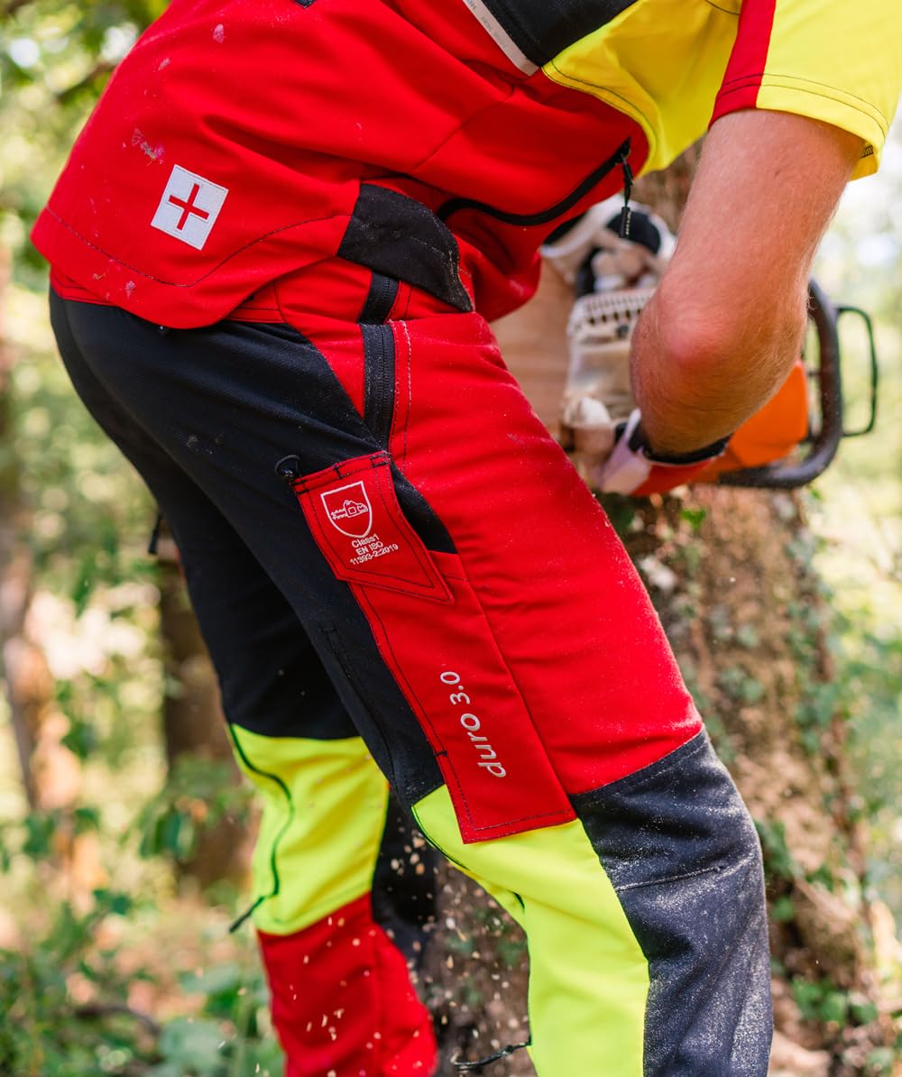 KOX Schnittschutzhose Duro 3.0 Rot/Gelb Größe 98