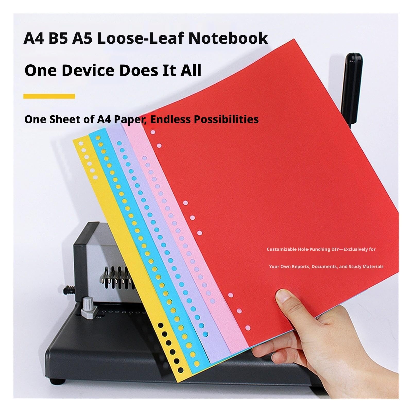 Manuale A4 Hole Punch Wire Binding Machine per rapporti, contratti, libro che fa ufficio scuola casa