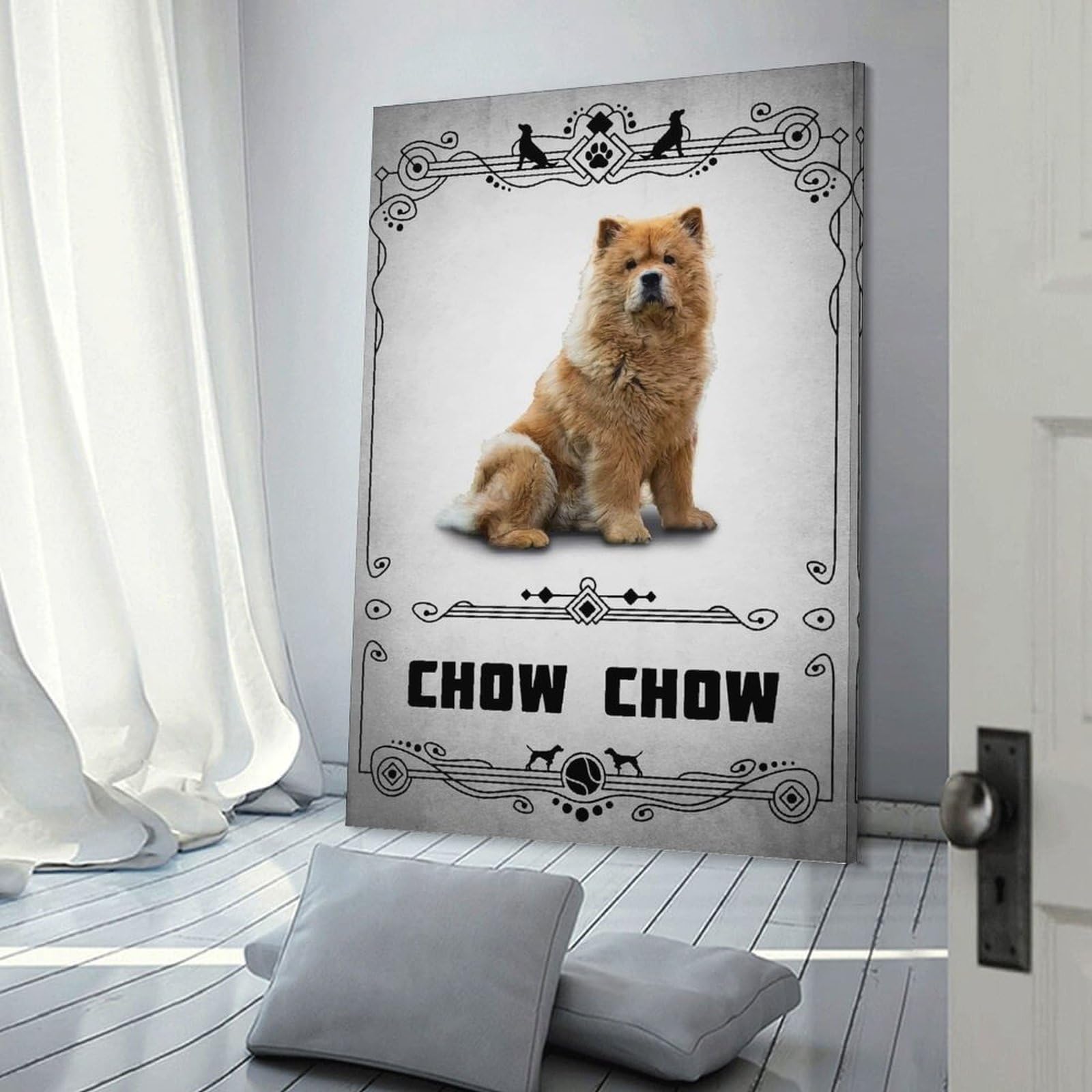 Junmoney Chow Chow Canvas Wall Picture 08x12inch(20x30cm), for Contemporary Homes, Apartments Or Offices, Wall Decor with Flexible Room Appeal