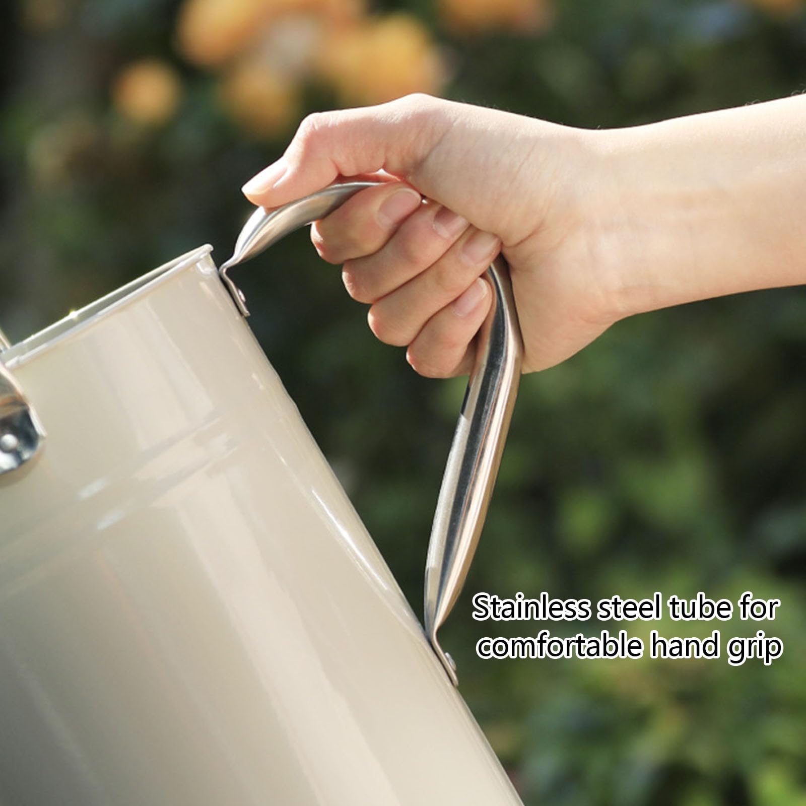 Robuste 5-Liter Gießkanne aus Stahl mit ergonomischem und Verstellbarer Düse für die Pflanzenpflege Garten Retro Stil