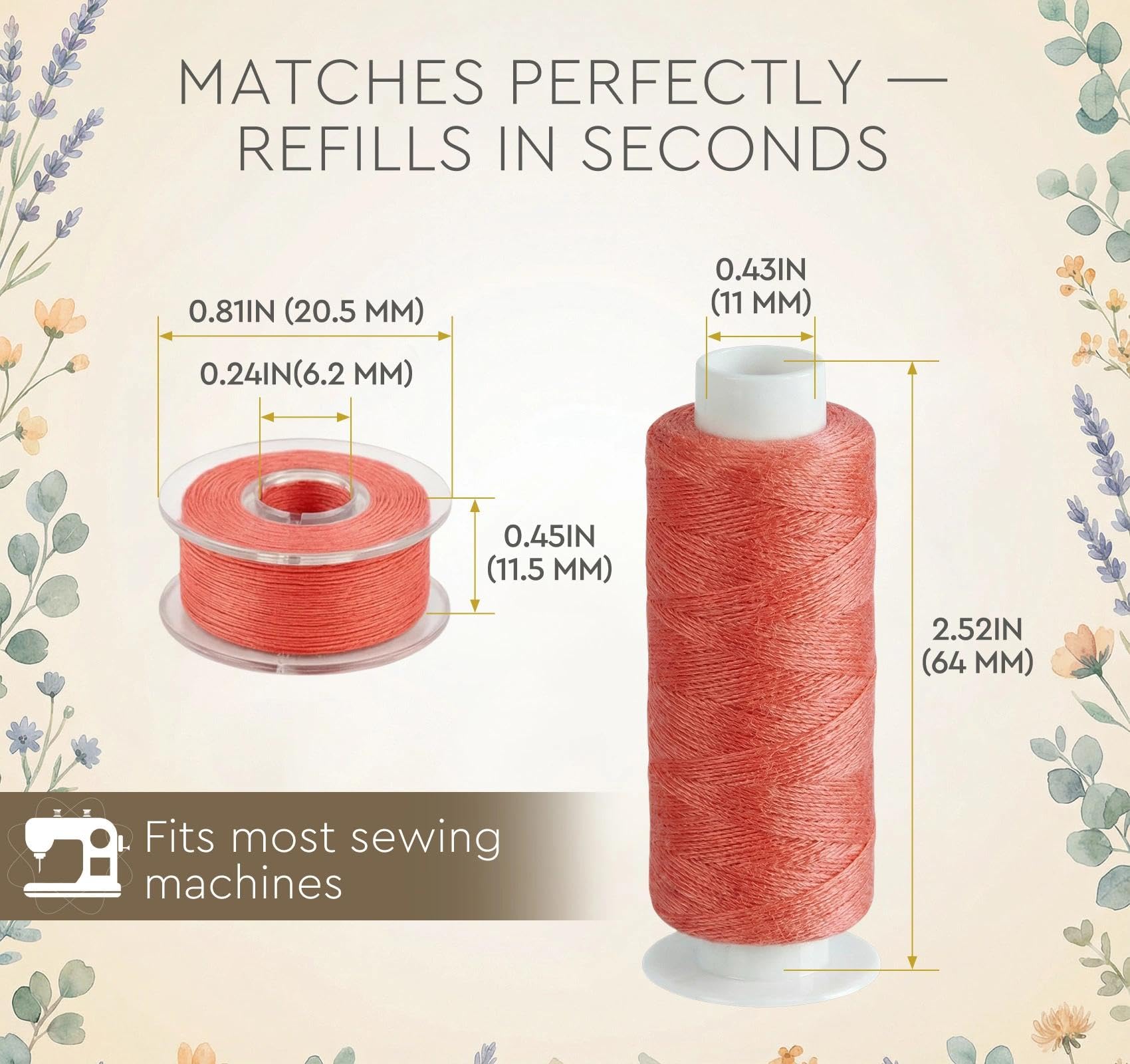 ilauke Hilo de coser de 50 colores, 124 bobinas de hilo de coser para mano o máquina de coser, carretes de hilo para máquina de coser de 500 yardas para máquina Brother, Singer, Janome con suministros