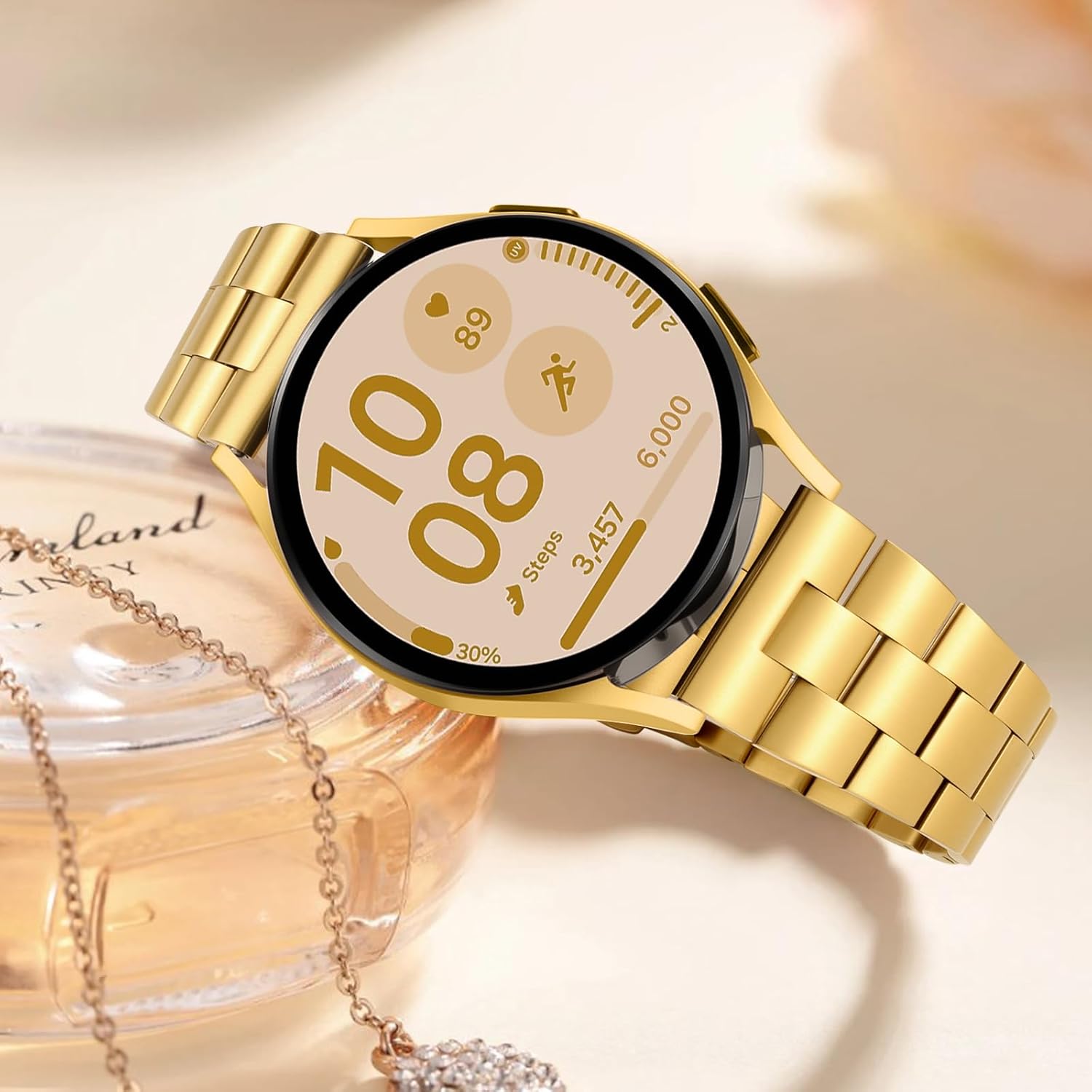 Thin Metal Compatible with Samsung Watch 7 bands, Adjustable Stainless Steel Replacement Strap for Galaxy Watch 7/FE/6/5/4 40mm 44mm /Galaxy 6 Classic/5 Pro/4 Classic/Active 2 Women Men - Image 6