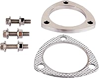 Vista 9 de Rwraps Brida y junta de escape de 2 pernos de 2 pulgadas, brida de escape de acero inoxidable con pernos y tuercas de brida