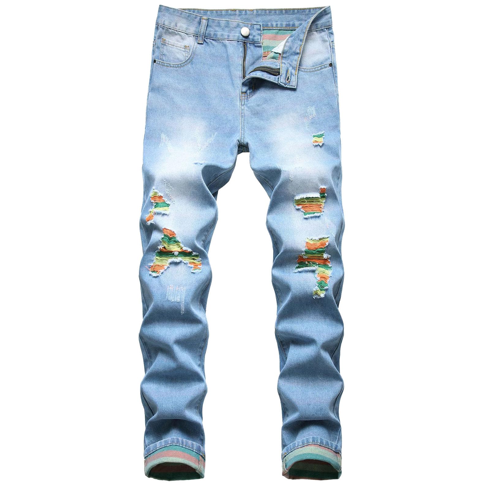 Genérico Pantalones De Mezclilla Ajustados para Hombre Pantalones De Chándal para Hombre Estilo Casual Ajuste Regular Cómodos Uso Diario Vaqueros Corte Ajustado Prenda Deportiva Pantalón Chándal