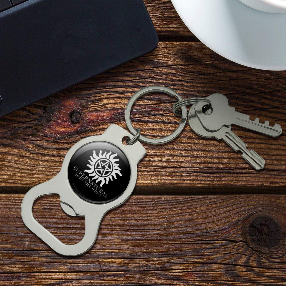 Supernatural Anti Possession Symbol Keychain with Bottle Cap Opener