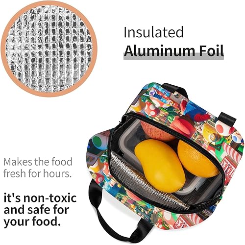 Miniatura 6 de Caja de almuerzo de dibujos animados portátil Lnsulation Bolsa de almuerzo multifuncional para oficina trabajo picnic