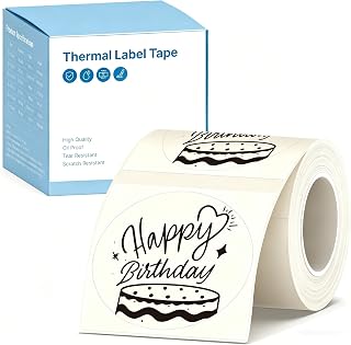 Thermal Label 2'' (50x50mm) Thermal Tape, Waterproof, Multi-Purpose Label, 1 Roll of 150 Self-Adhesive Thermal Paper (Matte White)