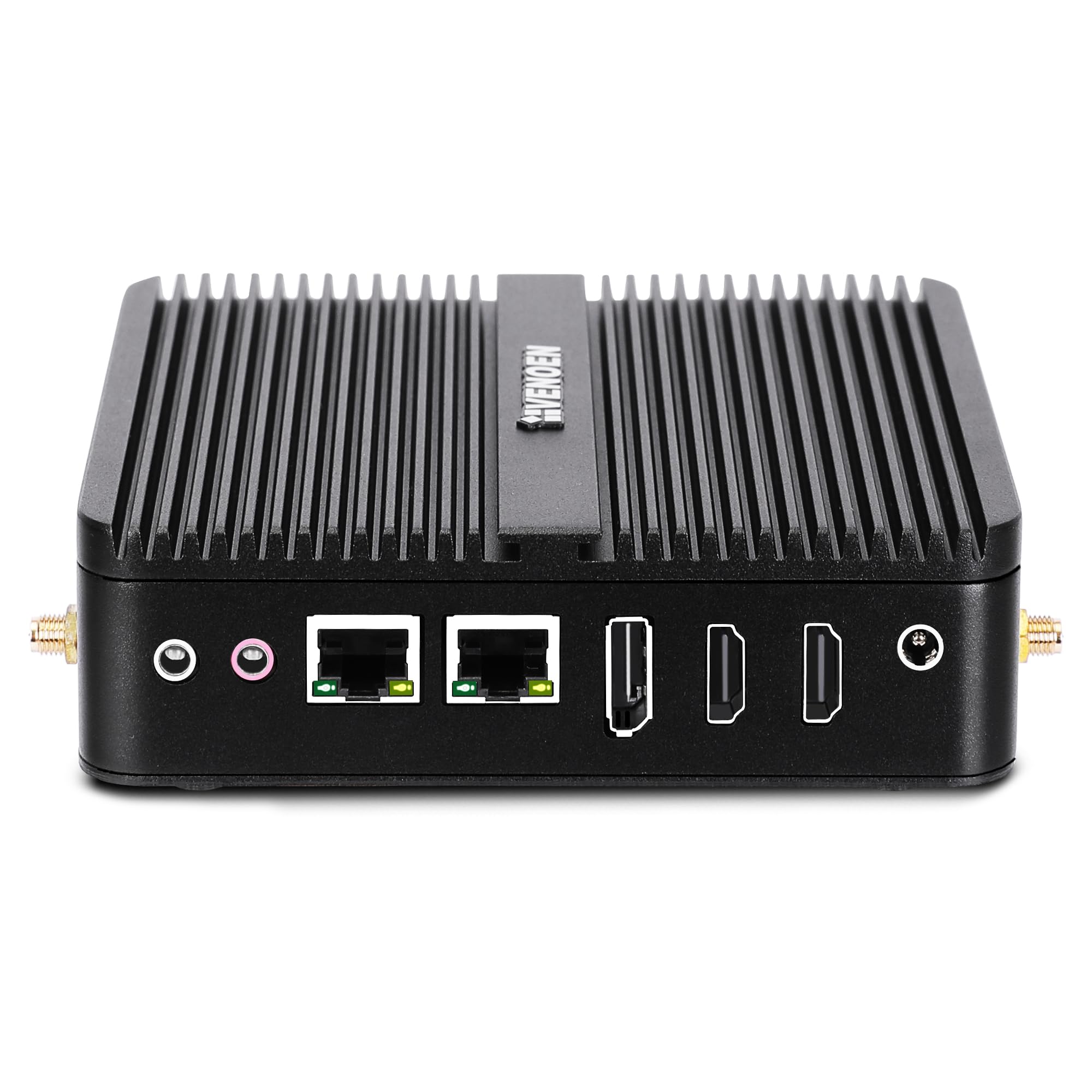 VENOEN Lüfterloser Mini PC Celeron J6412, Fanless PC Win 11 Pro, 2X HD, DP | Industrial Computer 2xRS232 COM, RJ45 Lan, Wifi, BT4.2, Büro-/Haus-/Geschäftsnutzung PC, 8GB RAM 128GB SSD