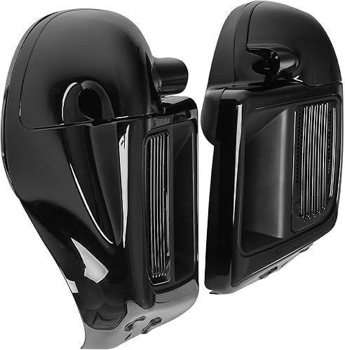 Miniatura 5 de HR3 Carenado ventilado negro vívido a juego compatible con Harley Ultra Limited, Road Glide, Electra Glide, Tri Glide 2014 y posteriores