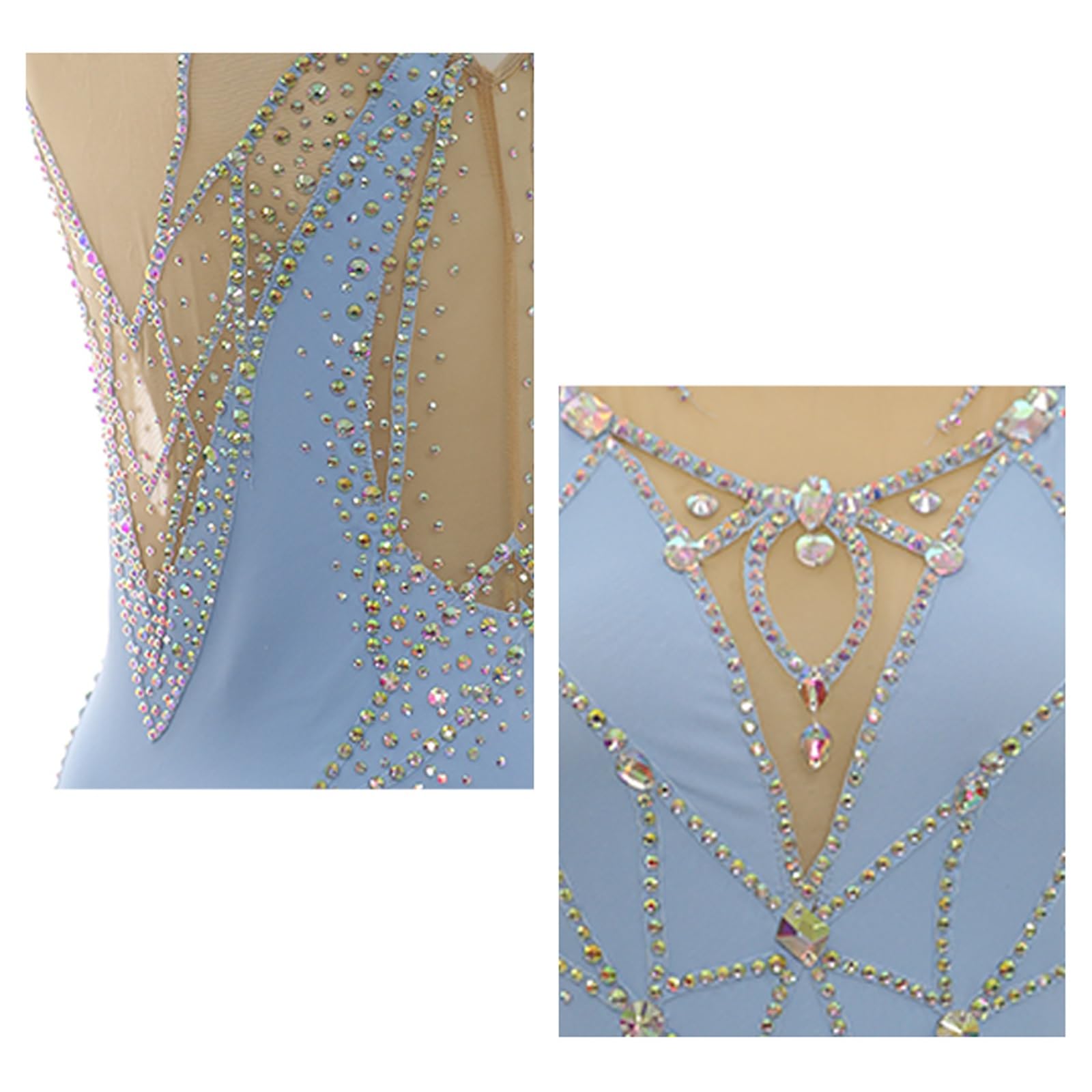 Maillot De Gimnasia Rítmica For Niñas Con Diamantes De Imitación, Personalizable, Sin Mangas.