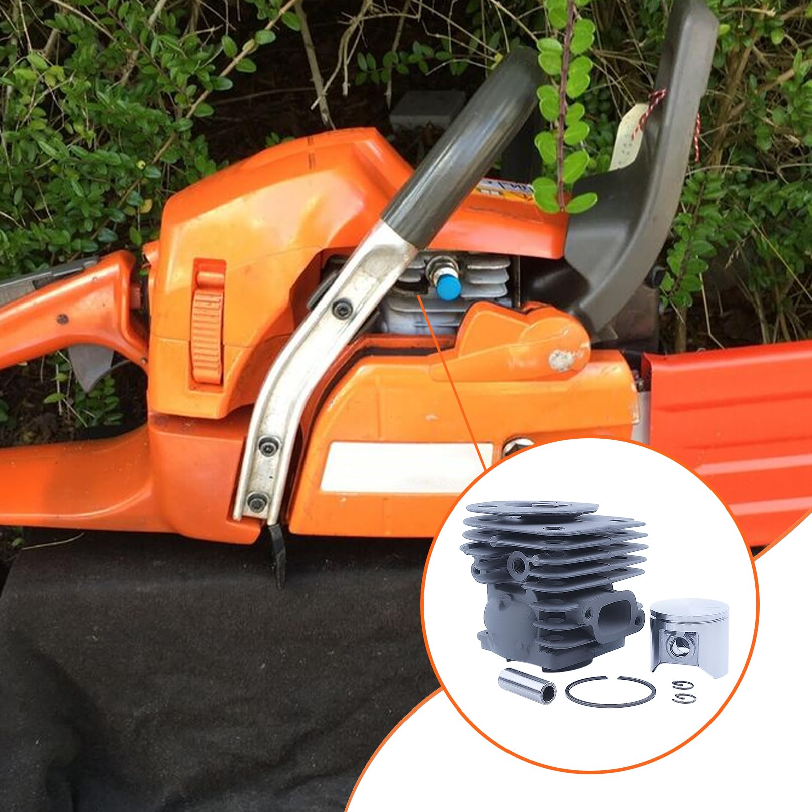 Kit de Pistón de Cilindro 47MM para Husqvarna 357 357XP 357XP EPA 359 359XP 359XP EPA Motosierra 537157304 580303302 537157302 537248504 537248502 Kit de Junta de Válvula de Alivio de Presión